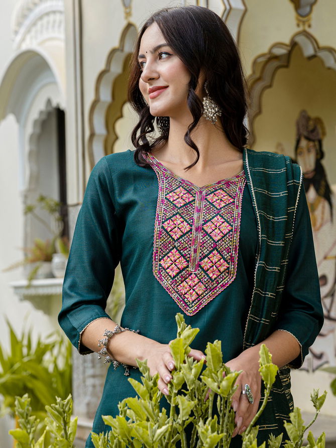 Aadhya Cotton Embroidery Kurti With Bottom Dupatta Wholesale Price In Surat